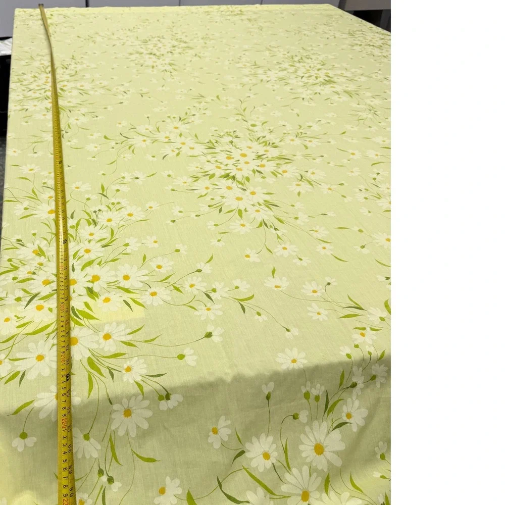 Vintage 70s Yellow Daisy Floral Flat Sheet Rectangle 100x62 Retro Cottagecore
